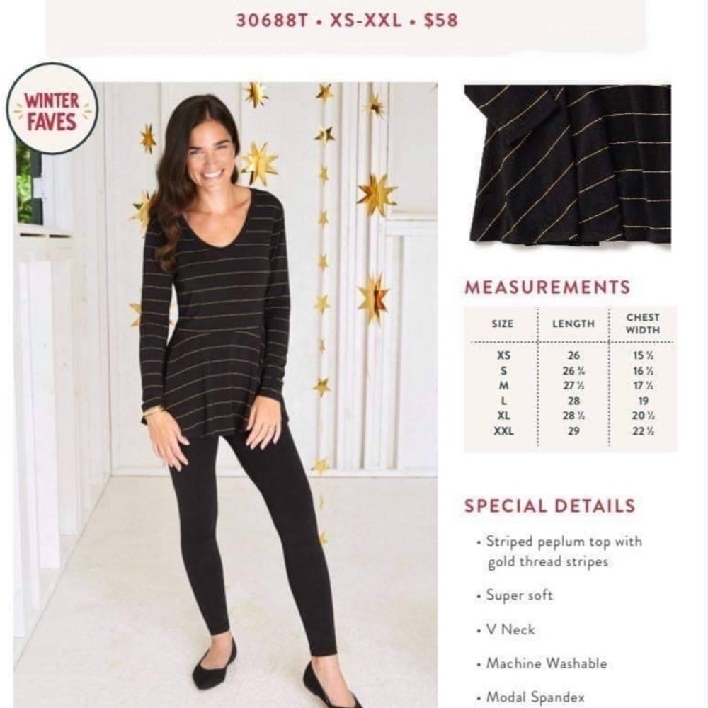 Matilda Jane Women’s Striped Enjoy The Party Tee Size Large